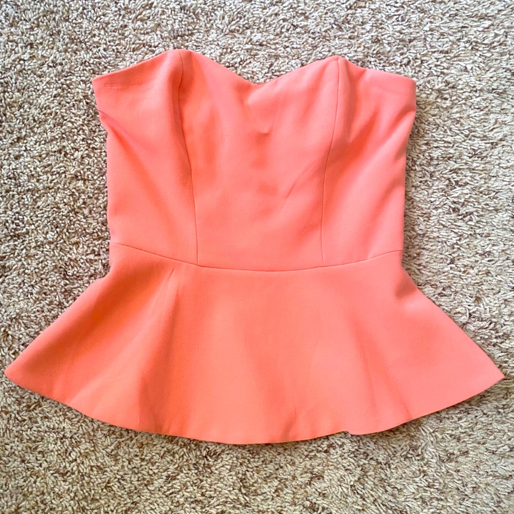 Strapless peplum top